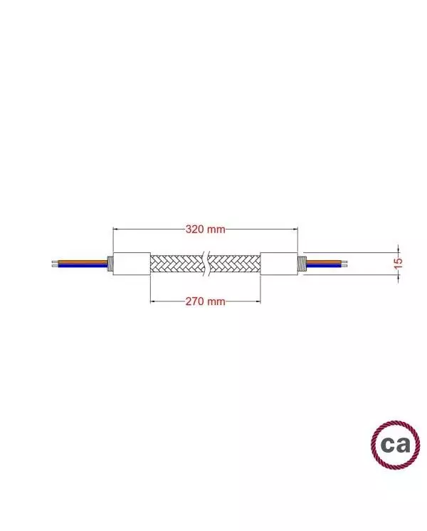 Creative Flex flexibele buis met RN06 neutrale jute stof en metalen eindstukken