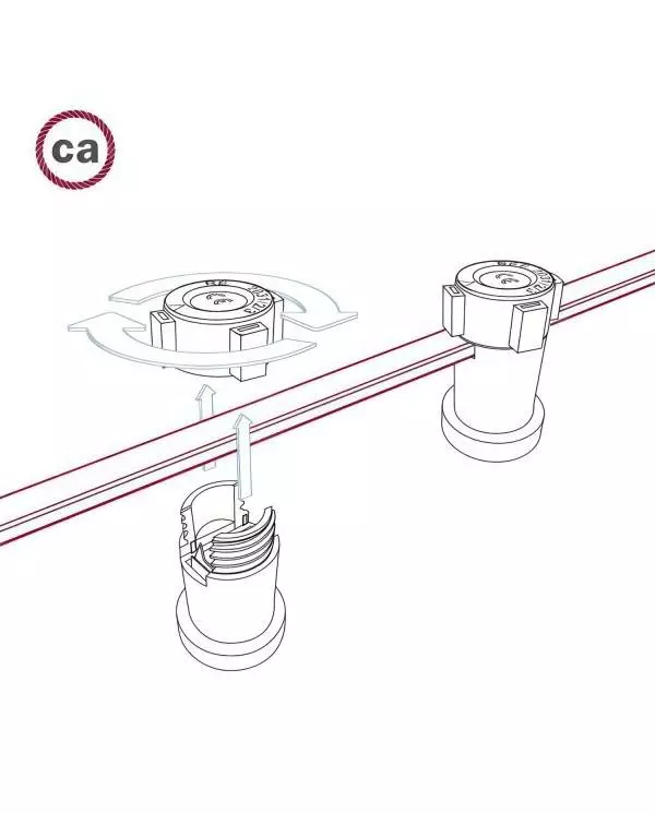 UV-bestendige elektrische kabel voor String Lights, bedekt met Rayon stof Wit CM01