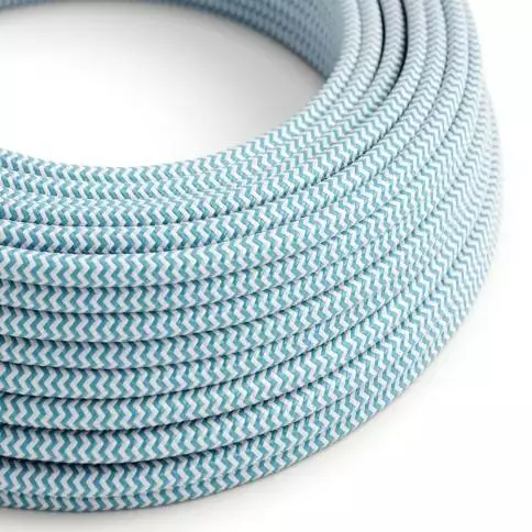 UV-bestendige ronde elektrische kabel met Turquoise SZ11 stoffen voering voor buitengebruik - Compatibel met Eiva Outdoor IP65