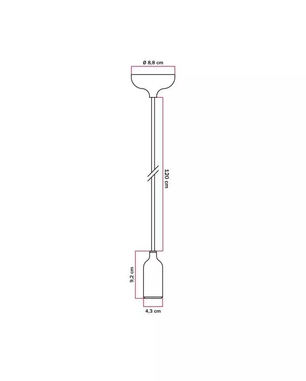 Kleurrijke siliconen hanglamp met stoffen snoer