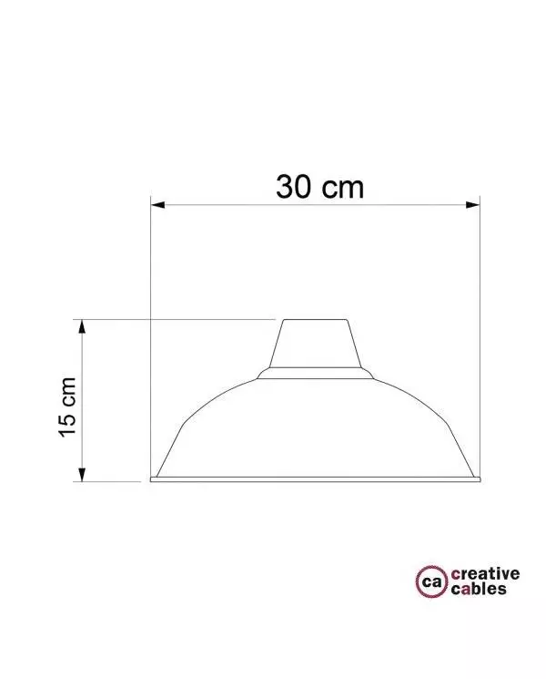 Bistrot lampenkap E27 in geverfd metaal, diameter 30 cm