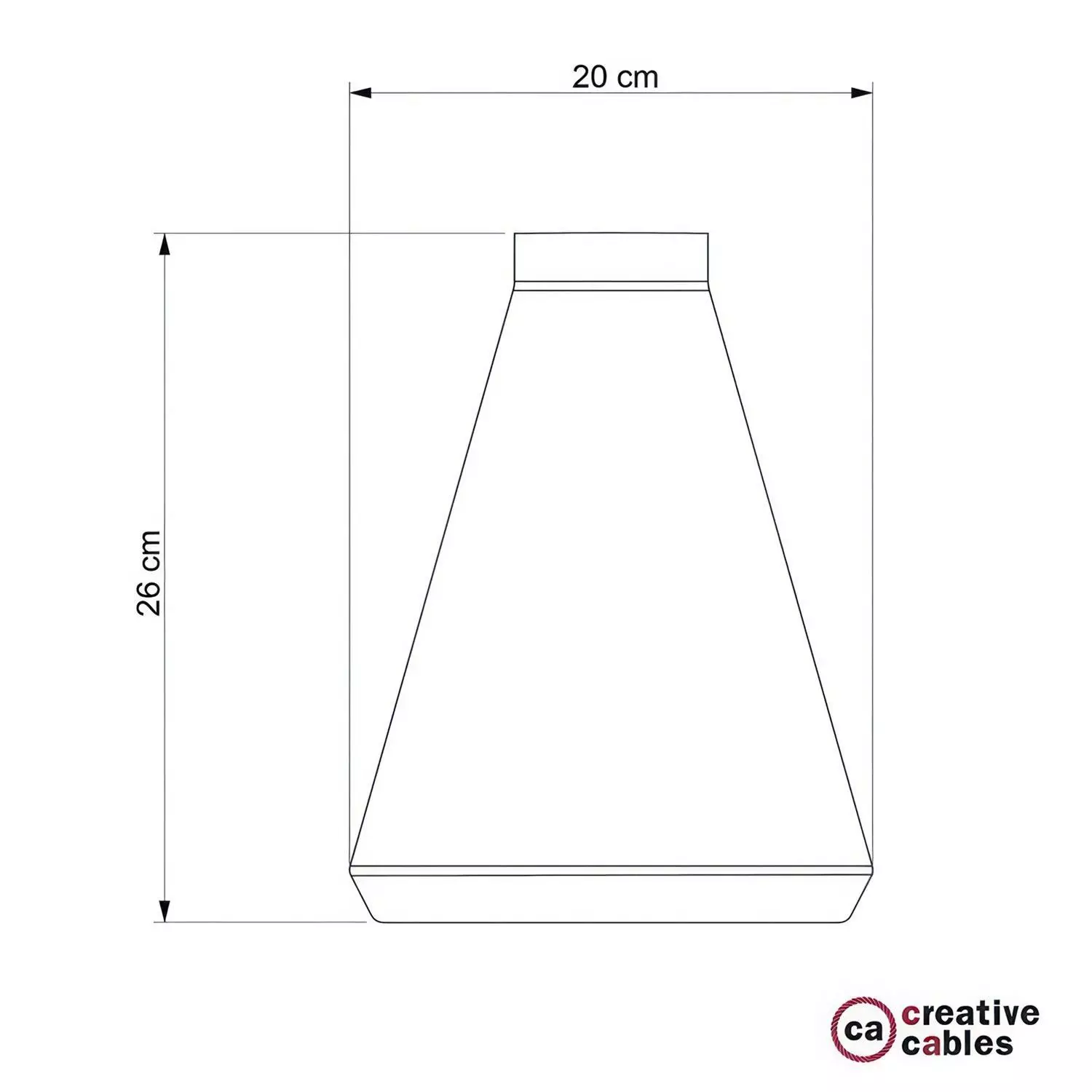 Trechtervormige betonnen lampenkap met kabelklem en E27 fitting