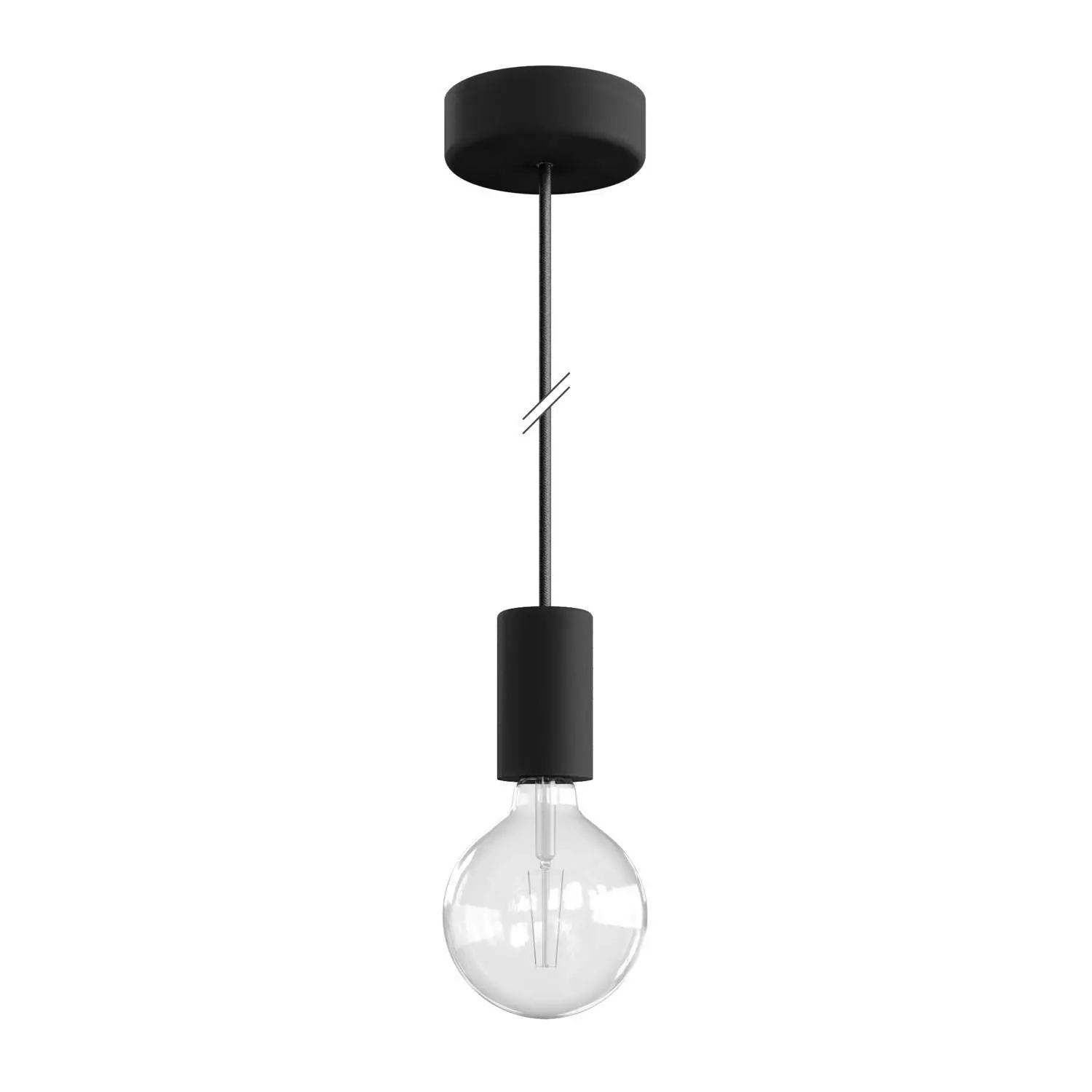 EIVA ELEGANT buiten hanglamp met textielkabel, siliconen plafondkap en E27 fitting IP65 waterproof