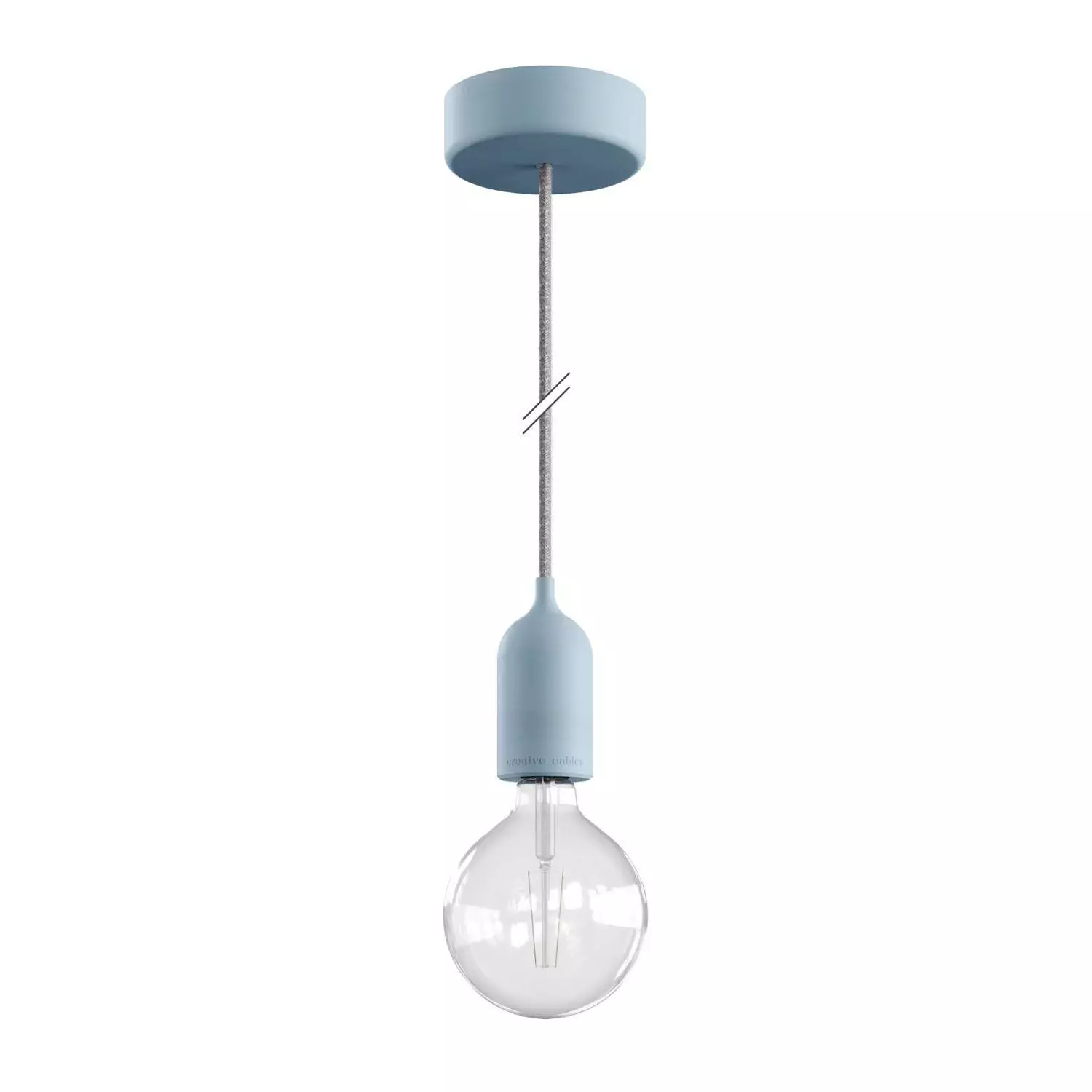 EIVA PASTEL buiten hanglamp met textiel buitenkabel, kleurrijke siliconen plafondkap en E27 fitting IP65 waterproof