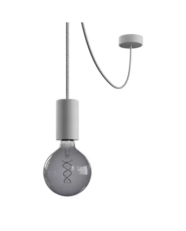 EIVA ELEGANT buiten hanglamp met textielkabel, snoerbevestiging, siliconen plafondkap en E27 fitting IP65 waterproof