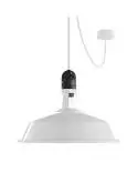 EIVA buiten hanglamp met lampenkap, textielkabel, snoerbevestiging, siliconen plafondkap en E27 fitting IP65 waterdicht