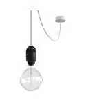 EIVA Buiten hanglamp voor lampenkap met 5m textiel kabel, decenter, roos en waterdichte fitting IP65