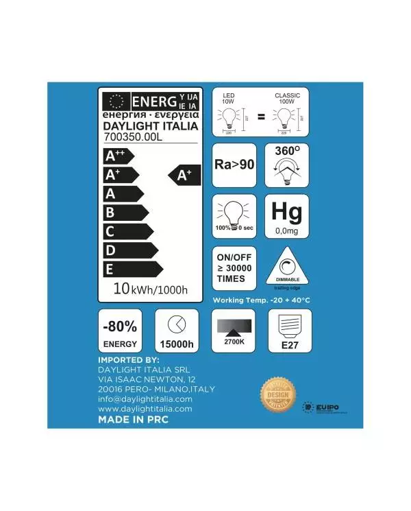 LED lichtbron XL Porselein Delo Ciaobella-lijn 10W Dimbaar 2700K