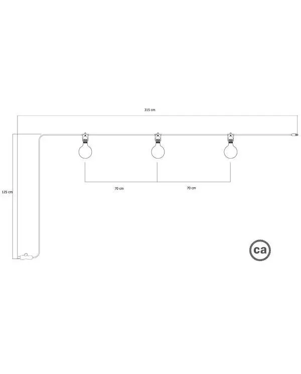 EIVA draagbare buitenarmatuur IP65 met 3 lampen