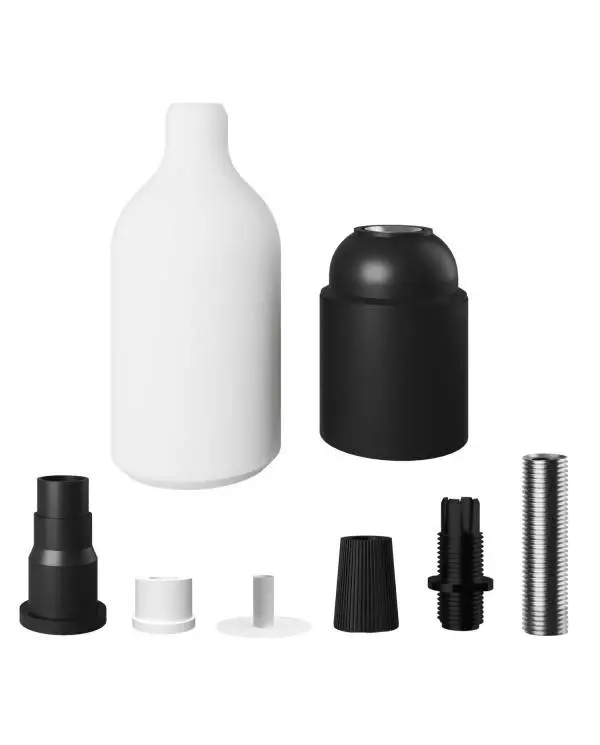 Silicone E27 lamphouder kit met verborgen kabelklem