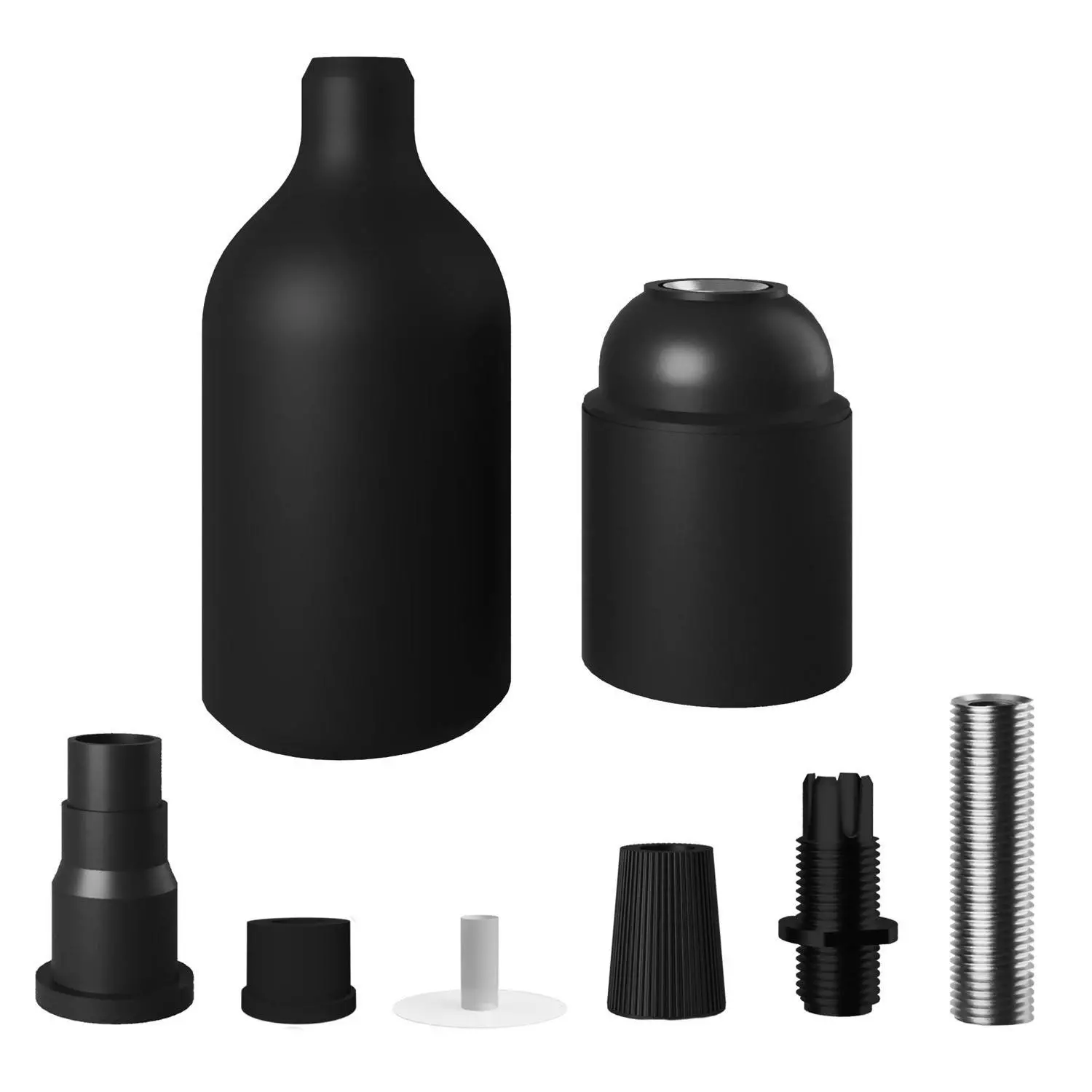 Silicone E27 lamphouder kit met verborgen kabelklem