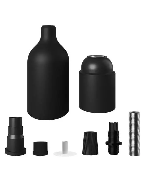 Silicone E27 lamphouder kit met verborgen kabelklem