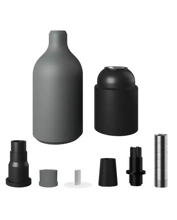 Silicone E27 lamphouder kit met verborgen kabelklem