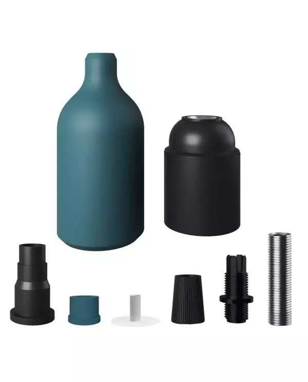 Silicone E27 lamphouder kit met verborgen kabelklem