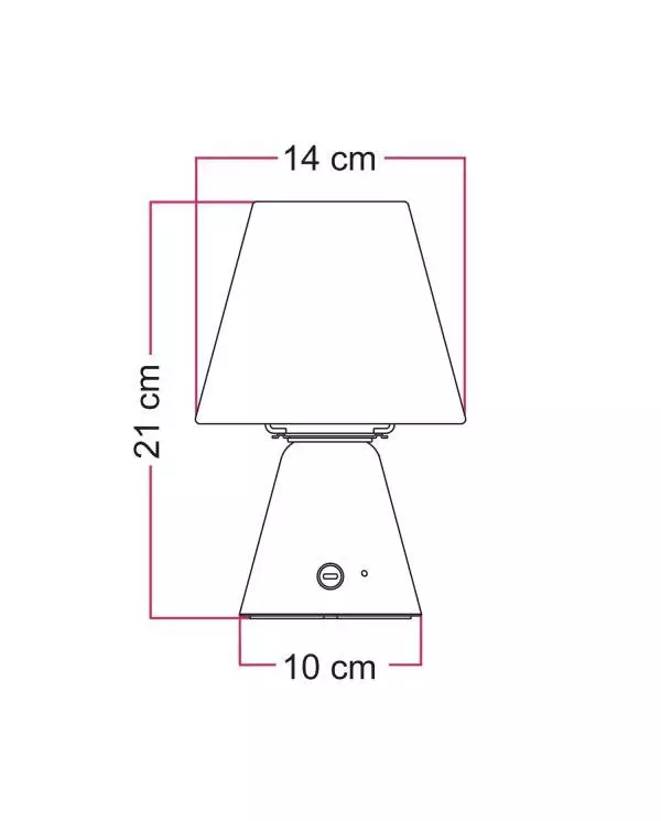 Draagbare en oplaadbare Cabless11 lamp met druppel lichtbol en lampenkap