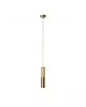 Hanglamp compleet met textielkabel en dubbele Tub-E14 houten en metalen afwerking - Made in Italy