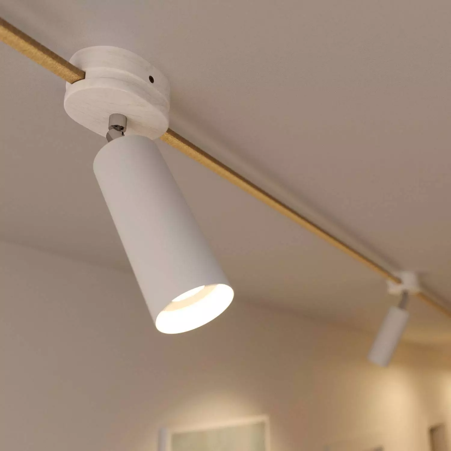 Fermaluce Filè verstelbaar spotje met Tub-E14 metalen kap, wand- of plafondlamp voor Filè-Systeem