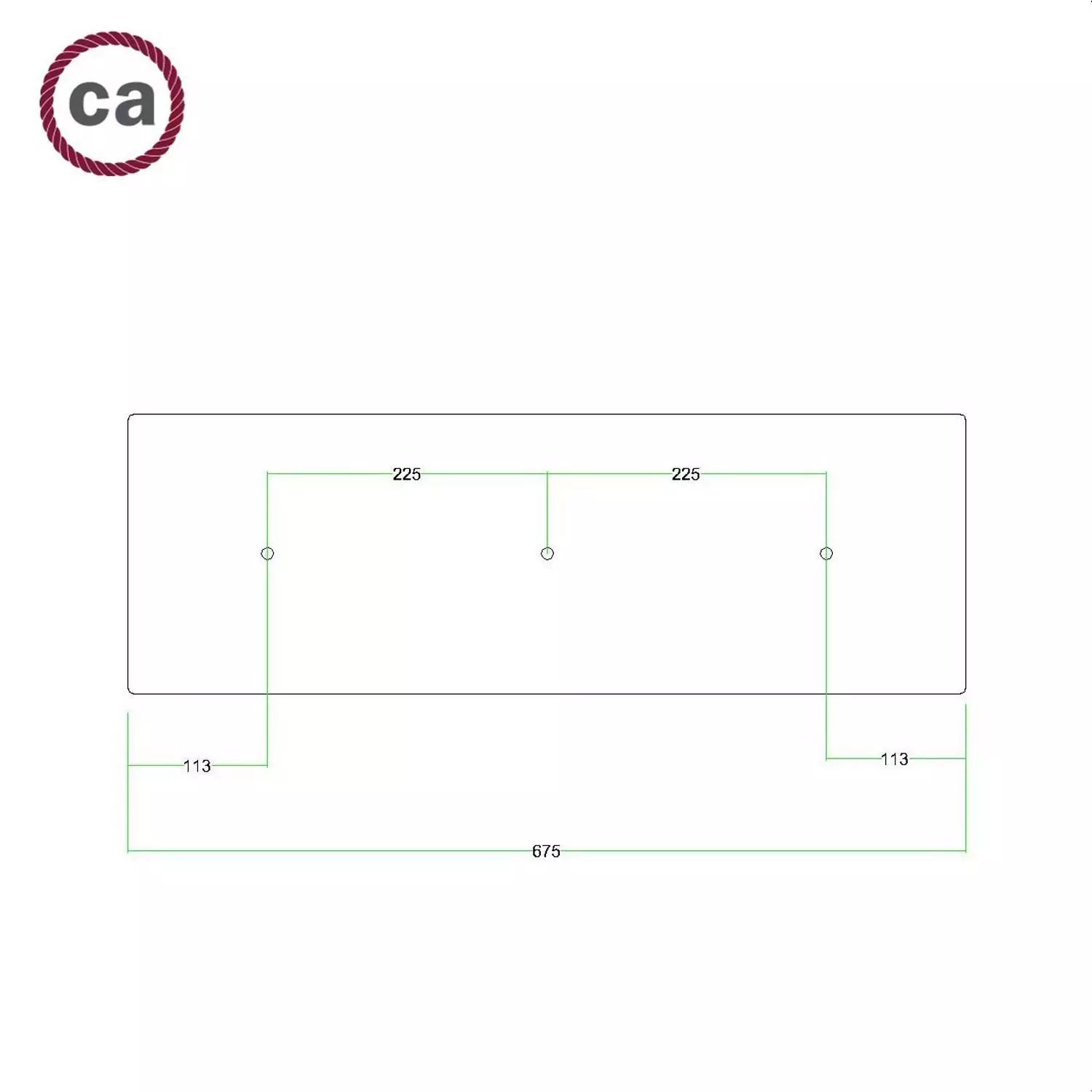 Lamp met 3 spots met Tub-E14 lampenkap en rechthoekige Rose-One XXL