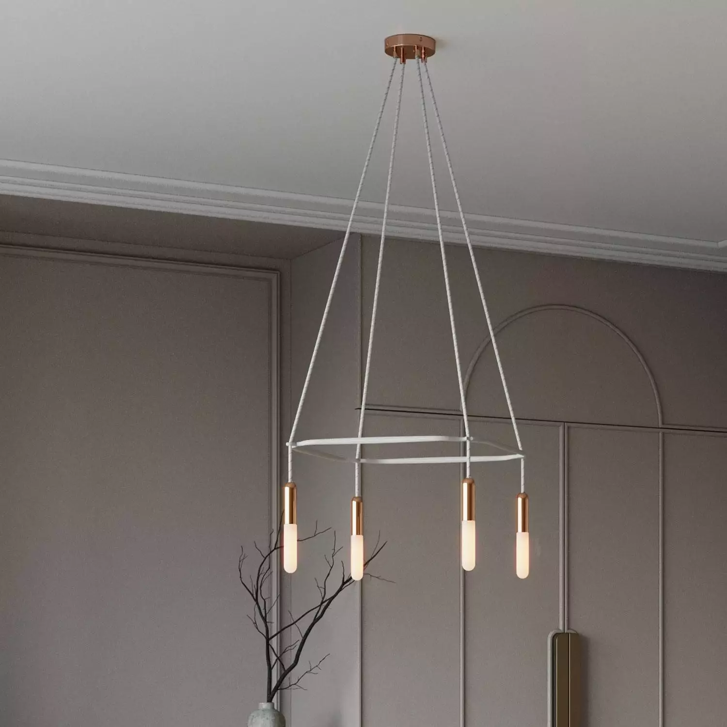 4 Pendels Cage P-Light Lamp