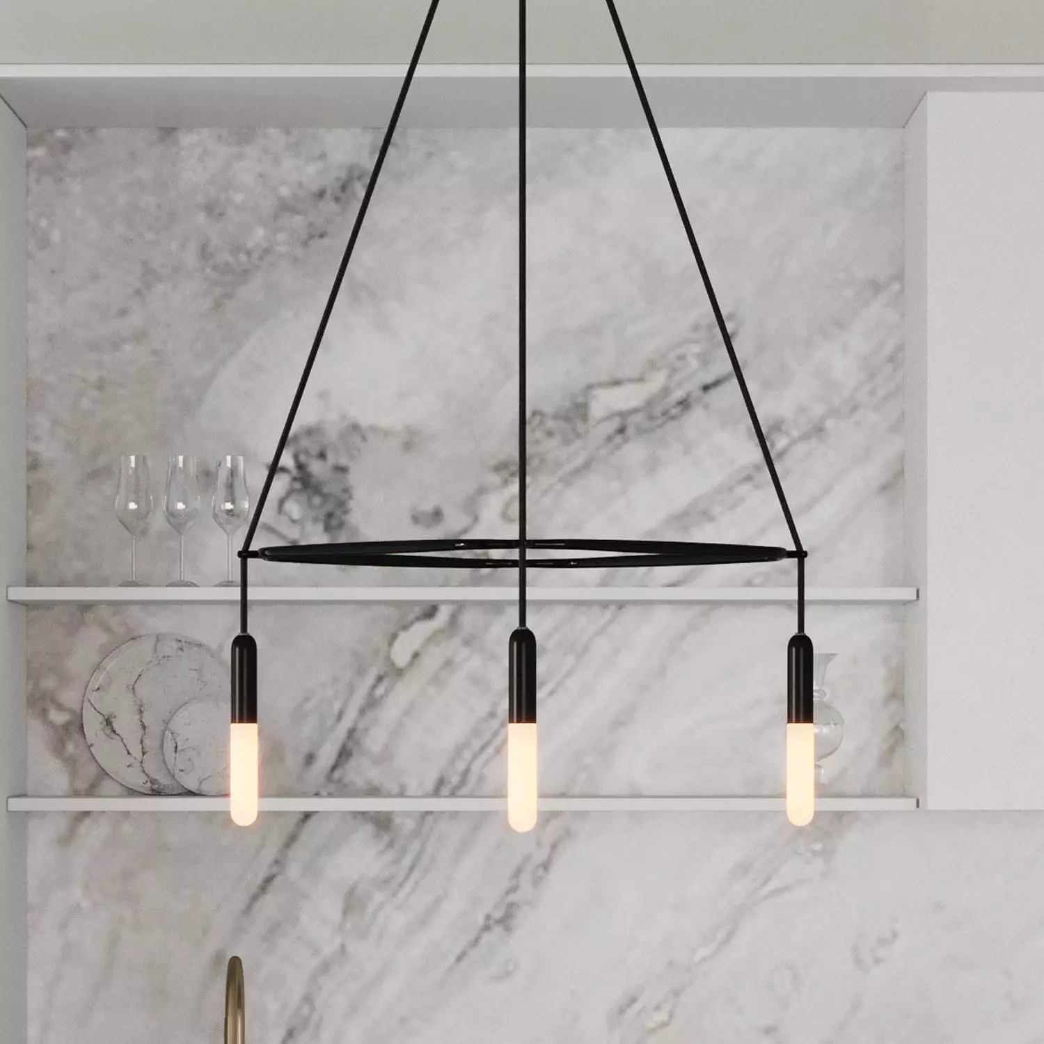 4 Pendels Cage P-Light Lamp