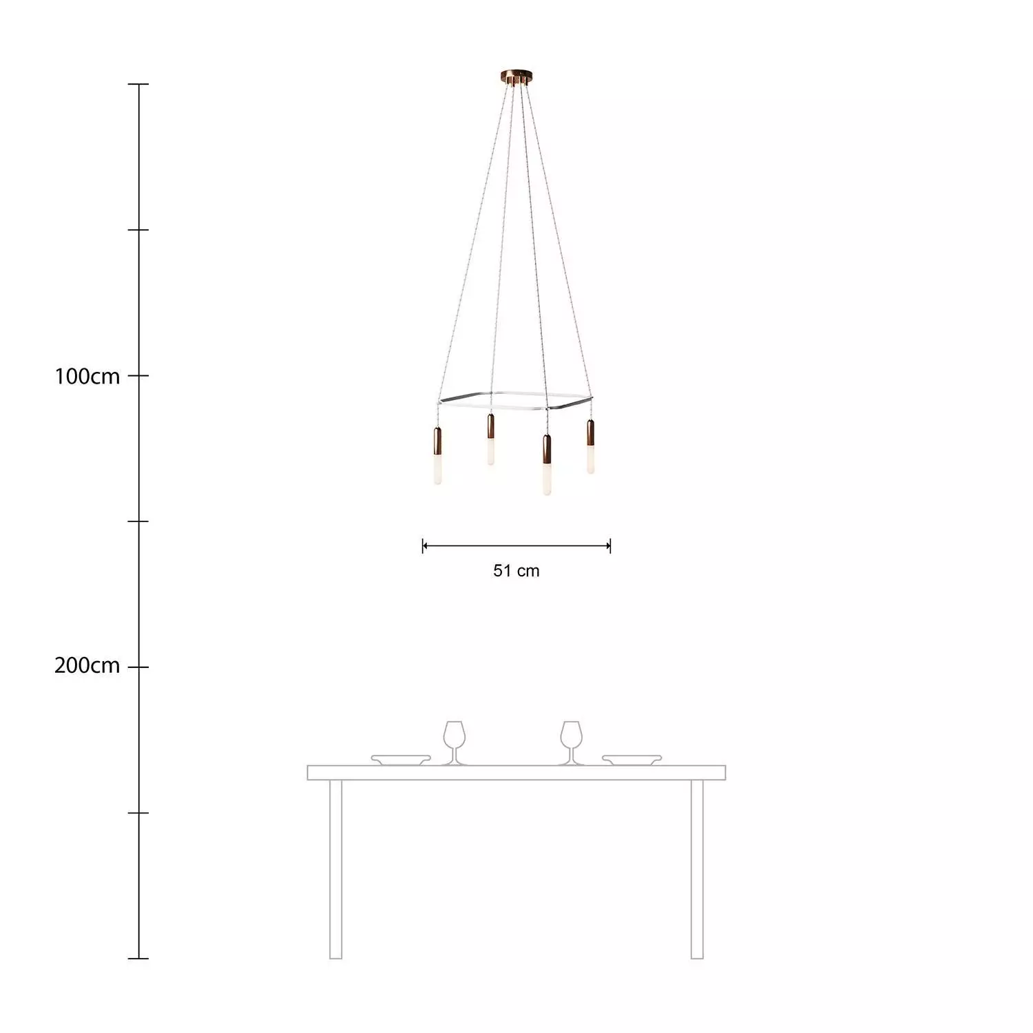 4 Pendels Cage P-Light Lamp