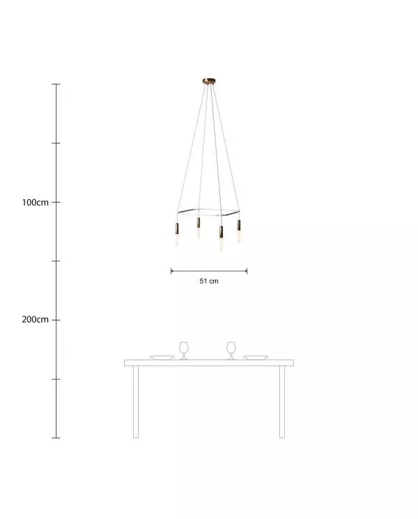 4 Pendels Cage P-Light Lamp