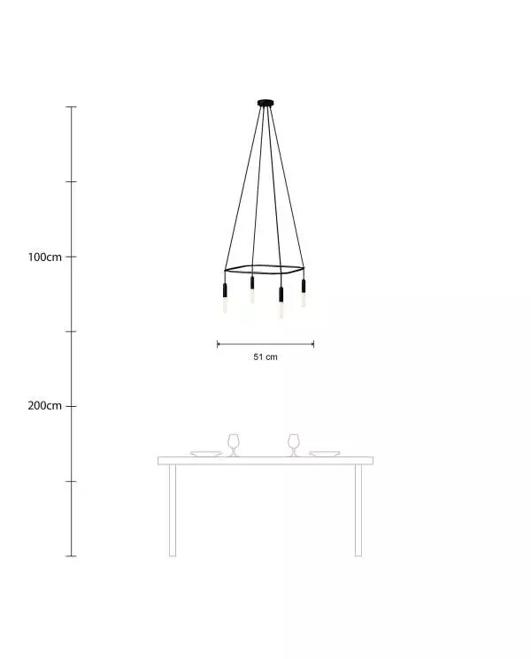 4 Pendels Cage P-Light Lamp