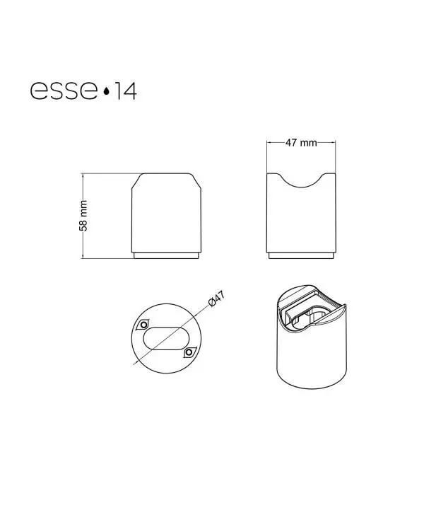 Esse14 wand- of plafondlamphouder met S14d-fitting - Waterdicht IP44