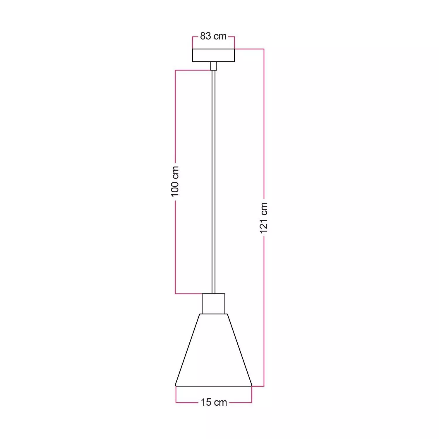 Hanglamp met kegelvormige houten lampenkap