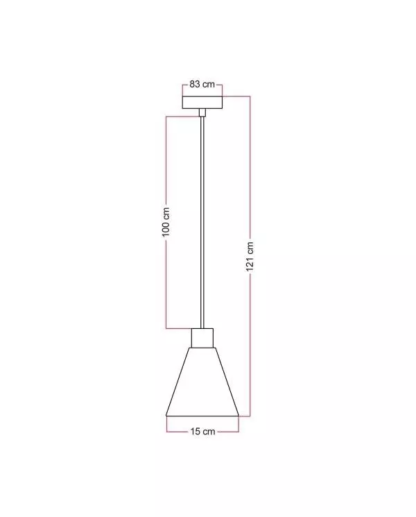 Hanglamp met kegelvormige houten lampenkap