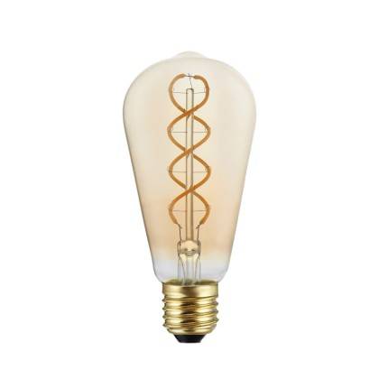 LED Lamp goud B01 5V Collectie Spiraal Filament Edison ST64 1,3W E27 Dimbaar 2500K