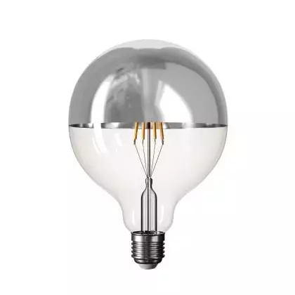 LED Globe Lamp Halve bol zilver B05 5V Collectie Kort filament G125 1,3W E27 Dimbaar 2500K