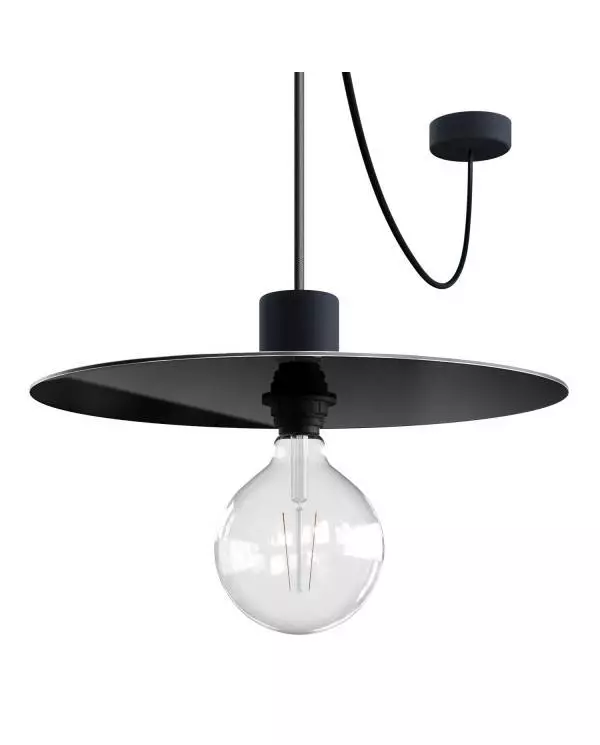 EIVA ELEGANT Hanglamp met 5 m textielkabel, Ellepì lampenkap, plafondkap en fitting in IP65 waterdicht siliconen