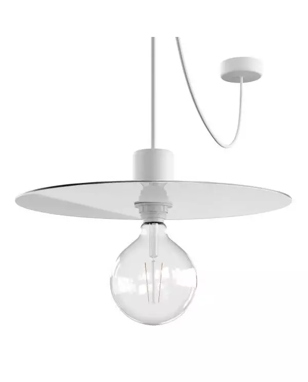 EIVA ELEGANT Hanglamp met 5 m textielkabel, Ellepì lampenkap, plafondkap en fitting in IP65 waterdicht siliconen