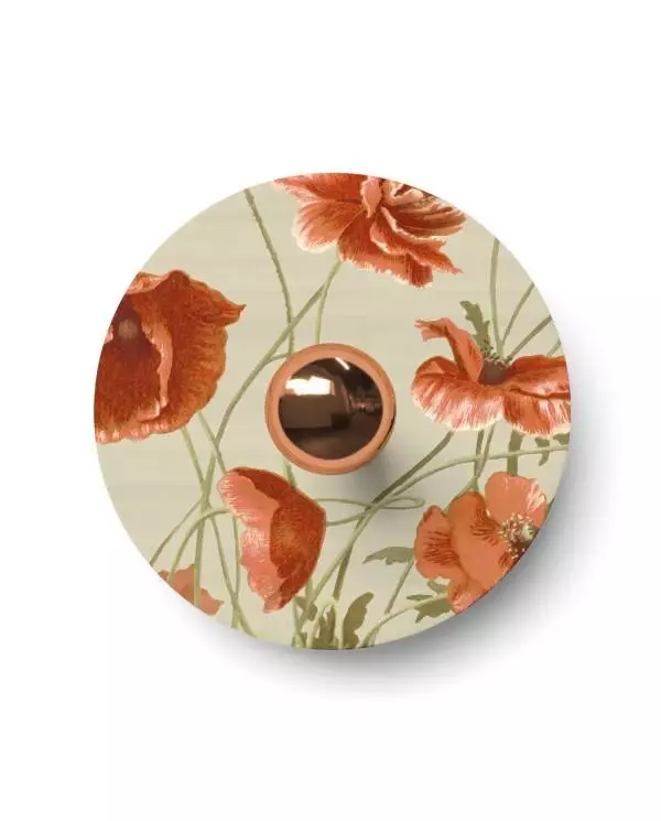 Ellepì mini platte lampenkap met bloemmotieven 'Blossom Haven', 24 cm diameter - Made in Italy