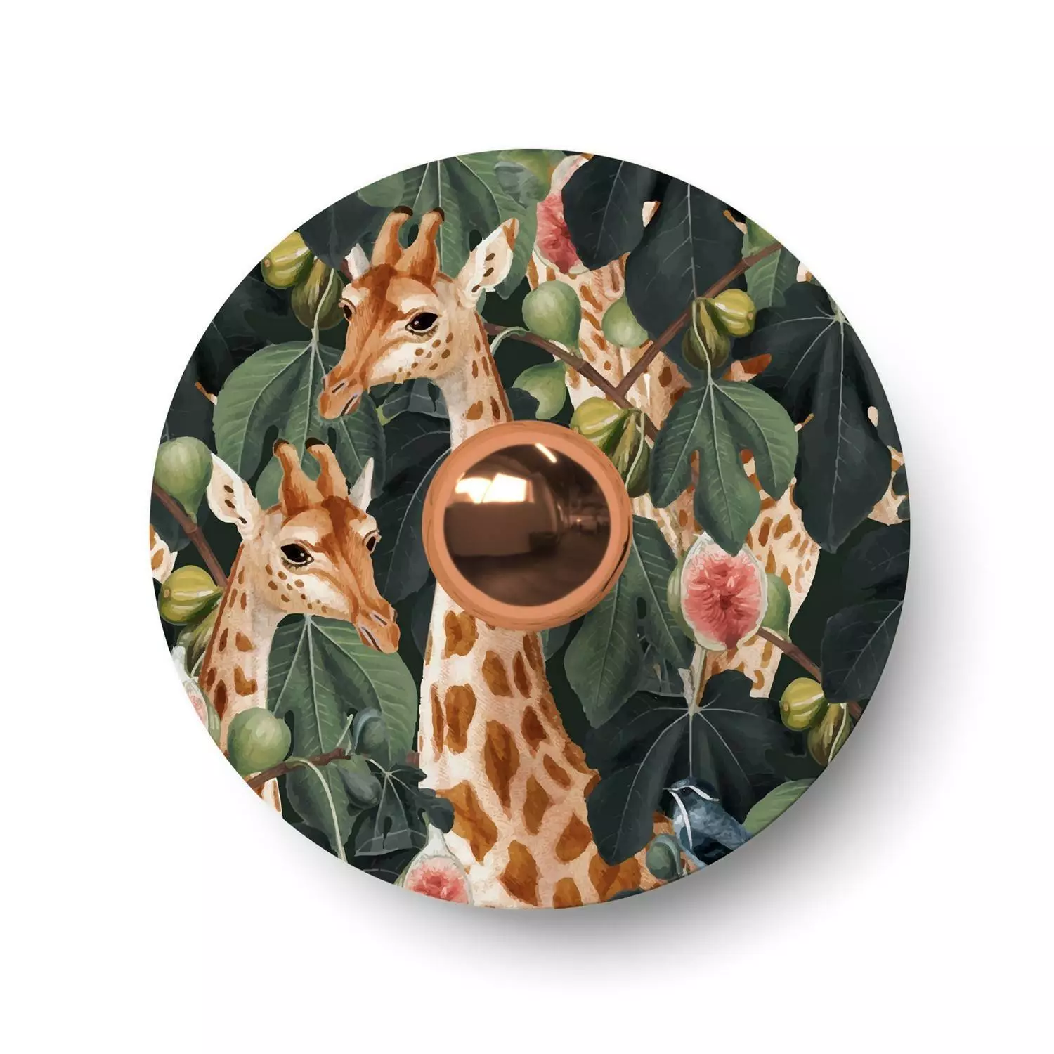 Ellepì mini platte lampenkap met jungle dieren 'Wildlife Whispers', 24 cm diameter - Made in Italy