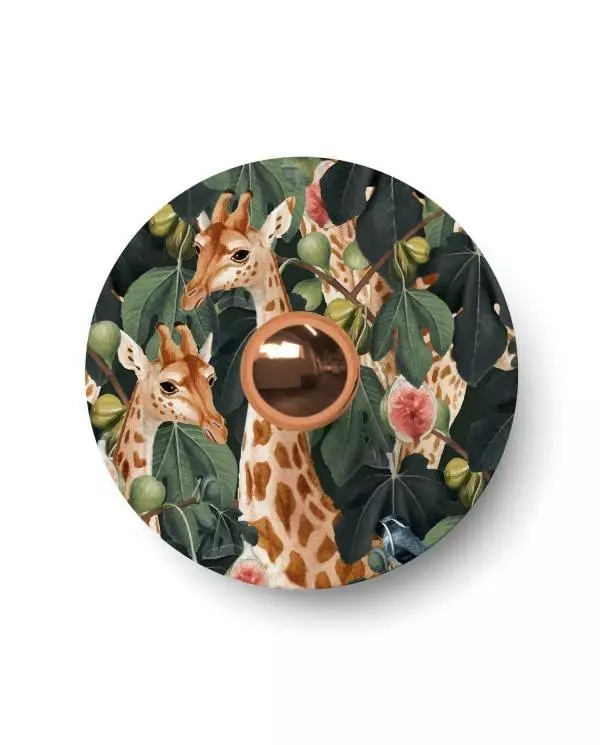 Ellepì mini platte lampenkap met jungle dieren 'Wildlife Whispers', 24 cm diameter - Made in Italy