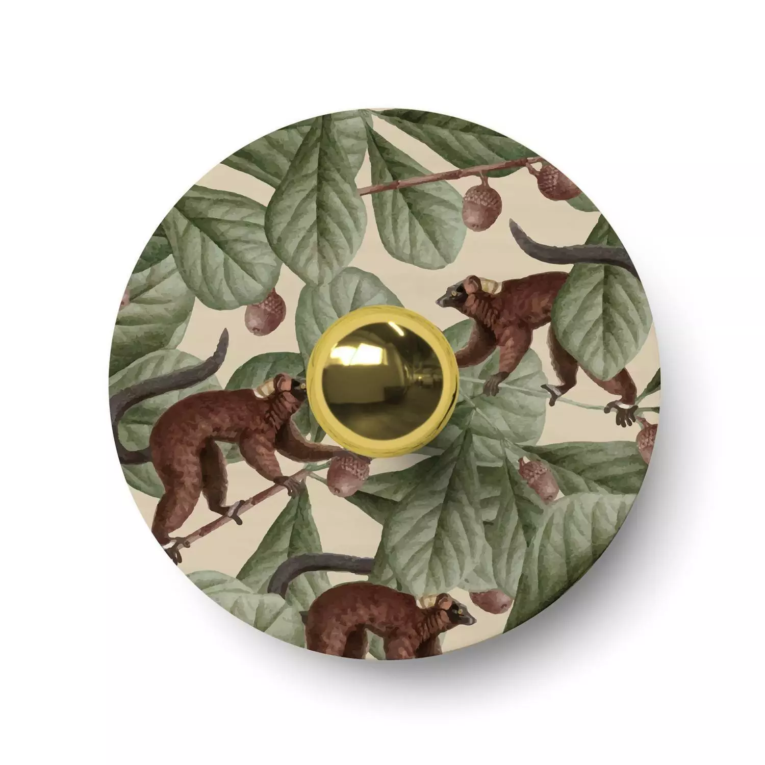 Ellepì mini platte lampenkap met jungle dieren 'Wildlife Whispers', 24 cm diameter - Made in Italy