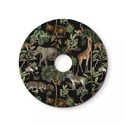 Ellepì mini platte lampenkap met jungle dieren 'Wildlife Whispers', 24 cm diameter - Made in Italy