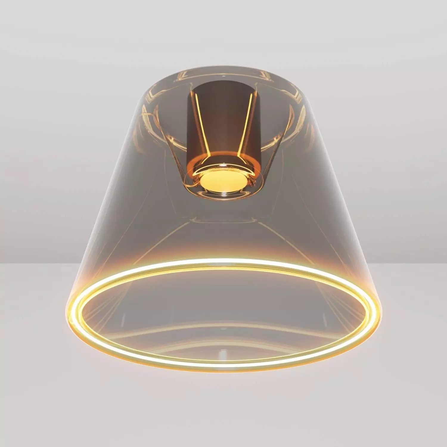 Design plafondlamp met rokerige kegelvormige Ghost bol