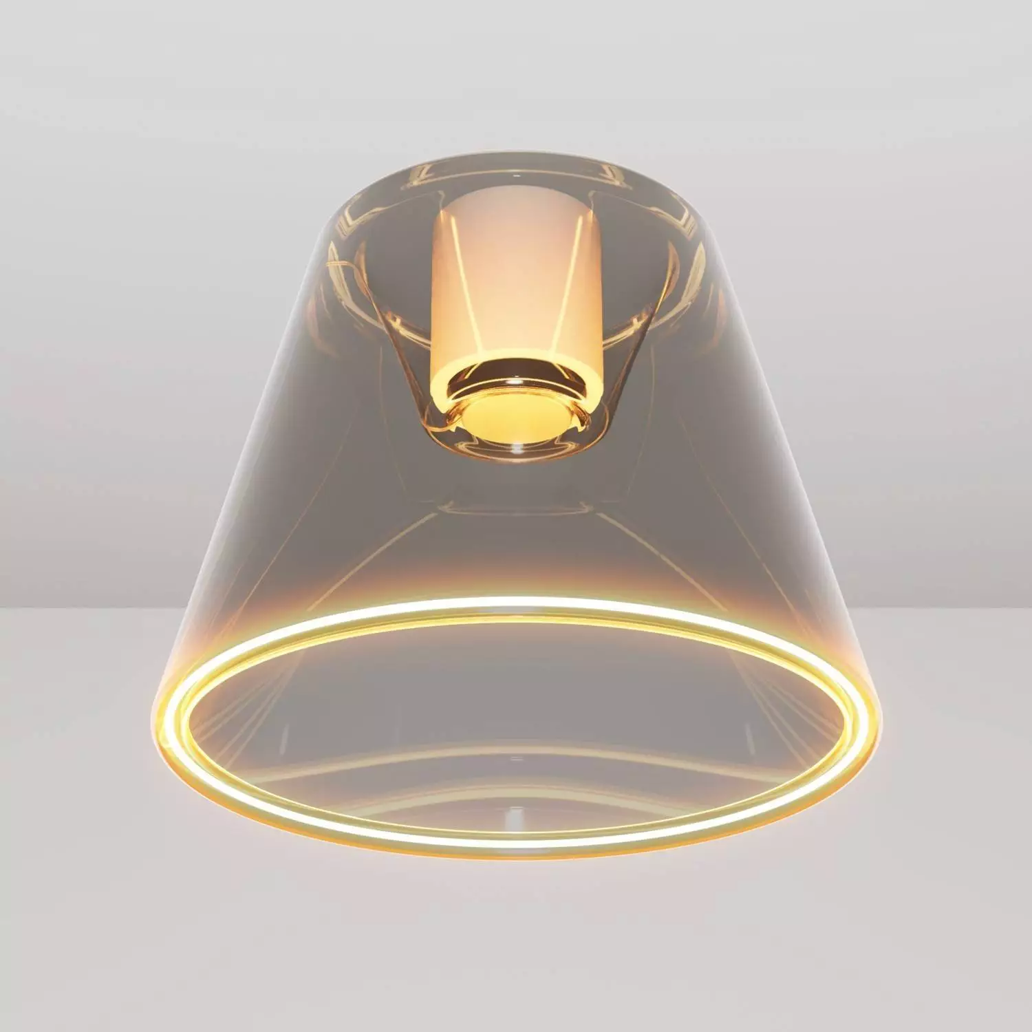 Design plafondlamp met rokerige kegelvormige Ghost bol