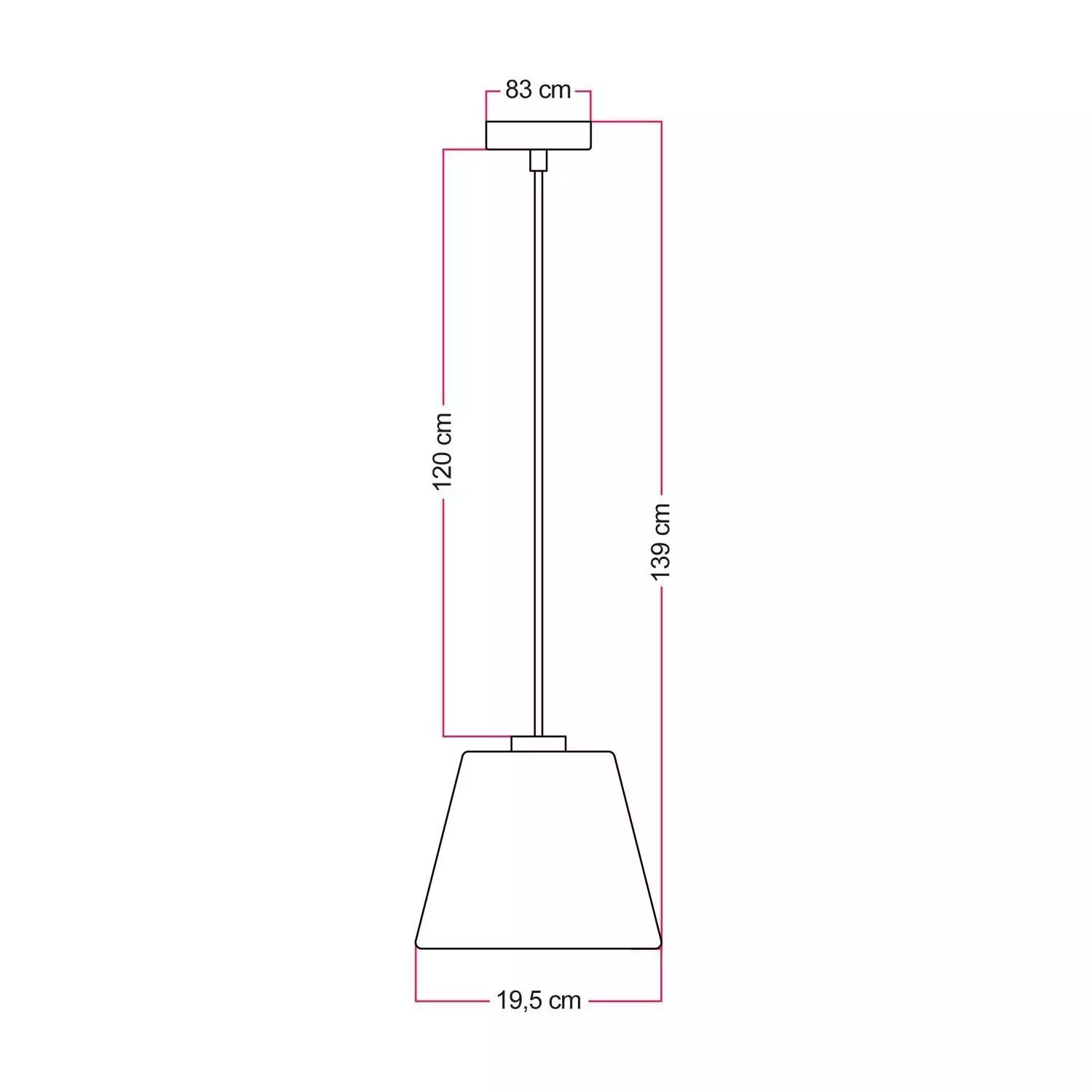 Hanglamp met transparante kegelvormige Ghost bol