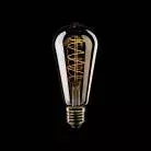 LED Gouden LED Carbon Filament lamp C04 Gebogen Spiraal Filament Edison ST64 4W E27 Dimbaar 1800K