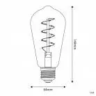 LED Gouden LED Carbon Filament lamp C04 Gebogen Spiraal Filament Edison ST64 4W E27 Dimbaar 1800K