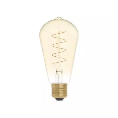 LED Gouden LED Carbon Filament lamp C04 Gebogen Spiraal Filament Edison ST64 4W E27 Dimbaar 1800K