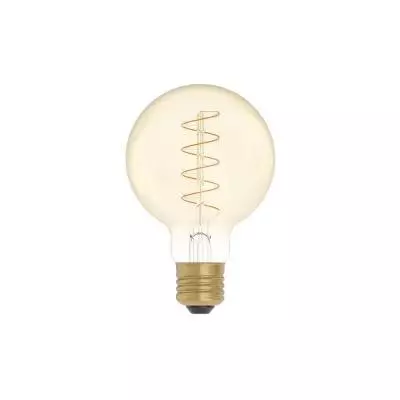 LED Gouden LED Carbon Filament lamp C05 Gebogen Spiraal Globe G80 4W E27 Dimbaar 1800K