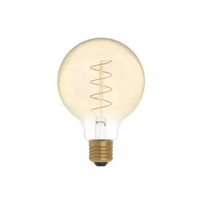 LED Gouden LED Carbon Filament lamp C06 Gebogen Spiraal Globe G95 4W E27 Dimbaar 1800K