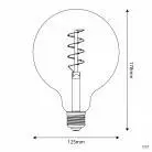 LED Gouden LED Carbon Filament lamp C07 Gebogen Spiraal Globe G125 4W E27 Dimbaar 1800K