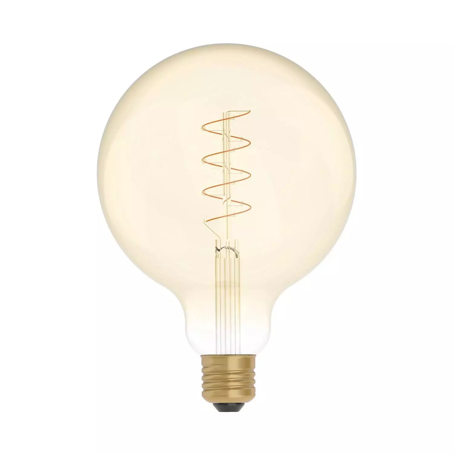 LED Gouden LED Carbon Filament lamp C07 Gebogen Spiraal Globe G125 4W E27 Dimbaar 1800K