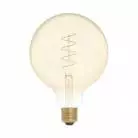 LED Gouden LED Carbon Filament lamp C07 Gebogen Spiraal Globe G125 4W E27 Dimbaar 1800K